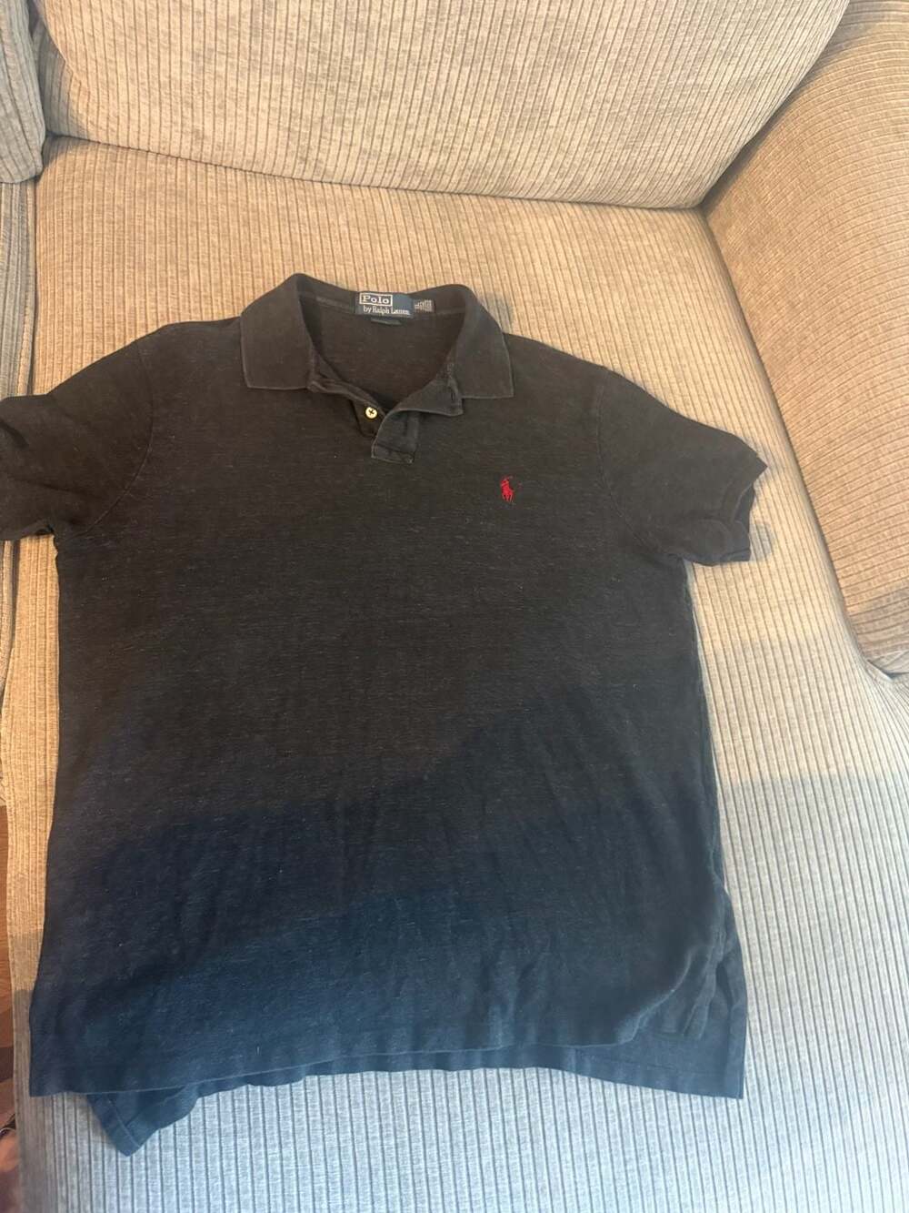 Polo‎ Ralph Lauren Mens XL Custom Fit Polo Shirt Charcoal Grey Red Pony Logo